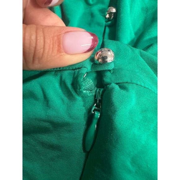 Paco Rabanne Green Ruched Off The Shoulder Crop Top in Emeraude - Picture 10 of 13